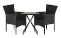 Cafébord Monaco Svart/Grå Ø60 cm Sunlife